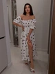 Платье миди из муслина в сердце коричневого цвета 38559 S-L - изображение 4