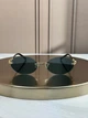 Солнцезащитные очки Tiffany & Co TF3104D бесправные овальные золотые, голубая линза, черные дужки, женские, - изображение 2