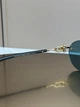 Солнцезащитные очки Tiffany & Co TF3104D бесправные овальные золотые, голубая линза, черные дужки, женские, - изображение 7