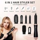 Фен-щетка Airstyler WT-623 6 в 1, 1000 Вт, мультистайлер для укладки волос с 6 насадками, керамика турмалин, ионизация - изображение 3