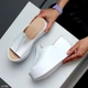 Белые женские шлепанцы сабо натуральная кожа на платформе 10799 36 - изображение 4
