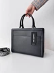 KARL LAGERFELD SIMONE LEATHER TOP HANDLE SATCHEL BAG Чорна жіноча брендова шкіряна сумка шопер тоут 33см х 25см х 14см - зображення 4
