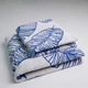 Набор махровых полотенец с рисунком перо 2шт GM Textile 50х90см, 70х140см 400г/м2 (Синий) - изображение 1