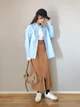 Рубашка хлопковая оверсайз женская Uniqlo 200584485 XL Голубая (1159864513) - изображение 17