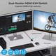 KVM-перемикач Vpfet VP-SW220 HDMI Dual Monitor 2 порти 4K 60Hz USB 3.0 чорний - зображення 7