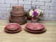 Сервиз столовый OMS TULU Spiral фарфор 6 персон 24 шт. Розовый - изображение 2