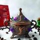 Турецкая сахарница с ложкой цвет медный фиолетовый камень - изображение 1