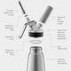 Сифон для вершків Cream Whipper 1000 мл з балончиками сріблястий - зображення 2