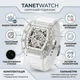 Водонепроницаемые мужские часы с календарем TanetWatch, белые - изображение 1