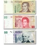 Набір 3 банкноти 10, 20, 50 песо Аргентина 2002 - 2012 рік UNC - зображення 1