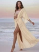 Жіноча довга пляжна туніка Long з шифону молочна (айворі) 42-50 (S-XXL) - зображення 1