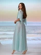 Женская длинная пляжная туника Long из шифона бирюзовая 42-50 (S-XXL) - изображение 3