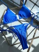 Купальник раздельный Thongs со стрингами и завязками синий (электрик) L - изображение 8