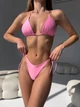 Купальник роздільний Thongs зі стрінгами та зав'язками рожевий S - зображення 1