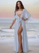 Жіноча довга пляжна туніка Long з шифону блакитна 42-50 (S-XXL) - зображення 2