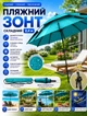 Садовый зонт на стойке с поворотом 360 градусов и двухслойным куполом уличный пляжный для дачи и отдыха диаметром 2.4 м со стальным каркасом - изображение 1
