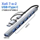 Концентратор Dynamode USB-C + UAB-A to 1xUSB 3.0 + 6xUSB 2.0 gray (DM-UH-701AC) - зображення 2