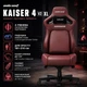 Кресло геймерское Anda Seat Kaiser 4 V2 Size XL Maroon PVC поясничная поддержка 5D-подлокотники магнитная подушка для шеи наклон 165° до 180 кг - изображение 1