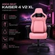 Кресло геймерское Anda Seat Kaiser 4 V2 Size XL Pink PVC ArteDiPelle поясничная поддержка 5D-подлокотники магнитная подушка для шеи наклон 165° до 180 кг рост до 210 см - изображение 1