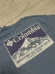Чоловіча футболка Columbia спортивна літня в зал на кожен день з принтом бавовна синій M - изображение 4