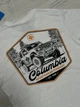 Чоловіча футболка Columbia спортивна літня в зал на кожен день з принтом бавовна білий S - зображення 4