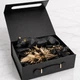 Подарункова коробка з ручкою BLACK 28,2×20,9×9,2 см, складана чорна коробка на магнітах під шкіру - зображення 2