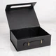 Подарункова коробка з ручкою BLACK 28,2×20,9×9,2 см, складана чорна коробка на магнітах під шкіру - зображення 5