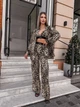 Жіночий костюм з принтом (топ+сорочка+брюки) Uaclothes 42-44 Капучино (like38627-190611349) - изображение 6