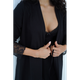 Комплект халат і сорочка для вагітних та мамусь Soft&Lace, розмір S (44), чорний - зображення 3