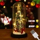 Светящаяся рождественская елка в колбе christmas decor со звездой и LED подсветкой 23.5 см на батарейках - изображение 1