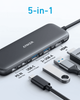 USB-хаб Anker 332 USB-C Hub 5-in-1, PD in 100W, 4K HDMI, 2xUSB-A, USB-C 5Gbps Black (A8355H11) - зображення 2