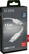Кабель SBS USB Type-C - USB Type-C 1.5 м Grey (TECABLETISSUETCCG) - зображення 5