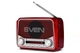 Портативный радиоприемник SVEN SRP-525 Red FM/AM/SW с USB, microSD и фонариком - изображение 1