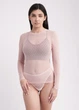 Жіночий лонгслів в сітку Giulia AIR MESH 7001/070 S/M Pink-pale, прозорий лонгслів в горошок - зображення 6