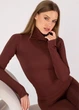 Женская водолазка в рубчик Giulia FLEX LONGSLEEVE POWER S/M Brown-hot chocolate, эластичная водолазка из микрофибры - изображение 9