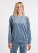 Жіночий велюровий світшот вільного крою Giulia SOFT WINTER 4405/080 L Blue-smoky, бавовна, з манжетами - зображення 1