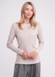 Жіночий лонгслів в рубчик Giulia MOSSLINES 7003/150 M Beige-almond melange - зображення 4