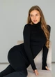 Женская водолазка в рубчик Giulia FLEX LONGSLEEVE POWER L/XL Black, эластичный лонгслив - изображение 10