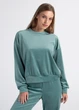 Жіночий велюровий комплект: світшот та штани Giulia SOFT WINTER 5815/080 M Green-jade green - изображение 2