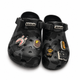 Крокси Crocs Bape чорні унісекс 37-38 на стопу 23 см гумові сабо з ремінцем, вентиляційними отворами та джибітсами - зображення 6