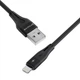 Кабель Proove Soft Silicone USB to Lightning 2.4A (1m) black - зображення 2