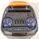 Колонка портативная Bluetooth караоке 40Вт с микрофоном, аккумуляторная аудиосистема PartyBox 2×8 дюймов с RGB подсветки и FM-радио, с телескопической ручкой и колесами для дома, праздников и пикников, TTD-2821 - изображение 5