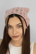 Вязаная ажурная косынка-бандана Braxton 1574 пудра 56-59 р - изображение 1