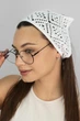 Вязаная ажурная косынка-бандана Braxton 1576 белый 56-59 р - изображение 1