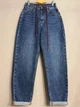 Джинси жіночі Vanver 2110 Mom Jeans банани на резинці великі розміри 36 сині - зображення 6