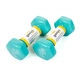 Гантели для фитнеса с виниловым покрытием Gemini Sport GSD-1.5CYAN 2 шт, по 1.5 кг, голубые - изображение 2