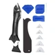 Кутовий скребок шпатель для герметика з набором силіконових насадок та пластикових скребків - зображення 1