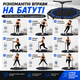 Батут для джампинга Jumping Fitness фитнеса с ручкой 131х115х128 см синий домашний мини складной кардио тренажер для похудения - изображение 3