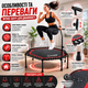 Батут для джампинга Jumping Fitness фитнеса с ручкой 131х115х128 см красный домашний мини складной кардио тренажер для похудения - изображение 2