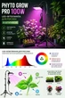 LED-фітолампа для рослин PHYTO GROW PRO 100 Вт зі штативом рожево-фіолетове світло кабель 1,5 м - зображення 3